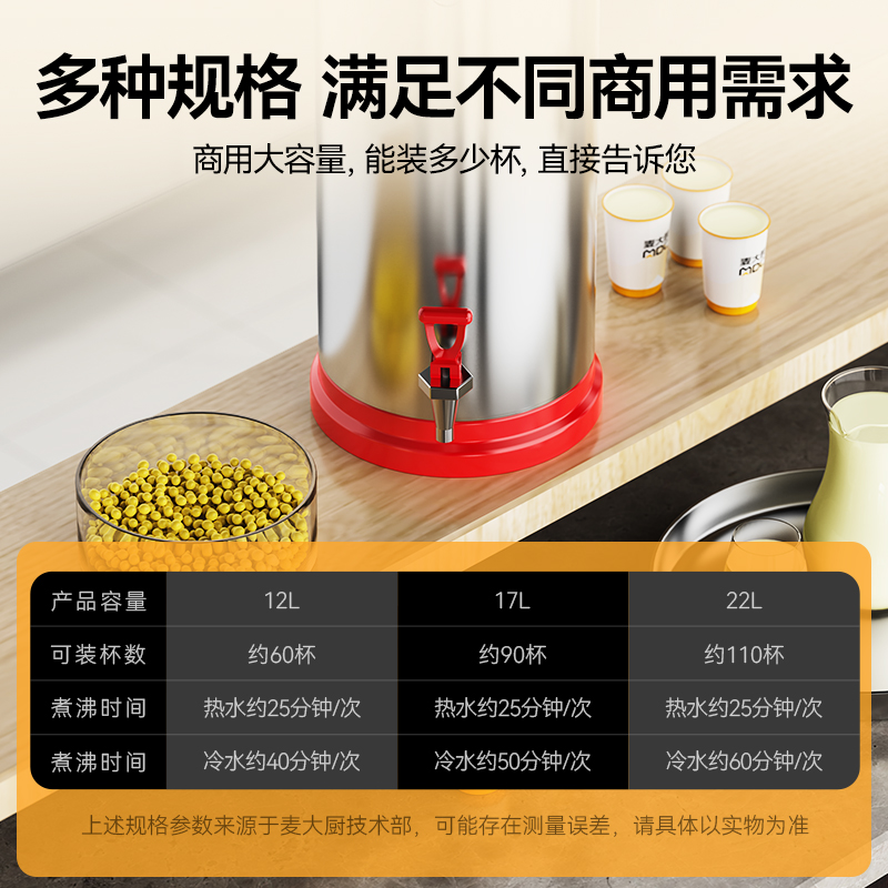 麥大廚商用經(jīng)濟(jì)款豆?jié){機分體加熱磨漿機22L