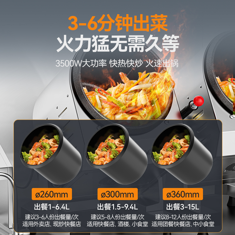麥大廚標(biāo)準(zhǔn)款360臺式電磁商用炒菜機(jī)